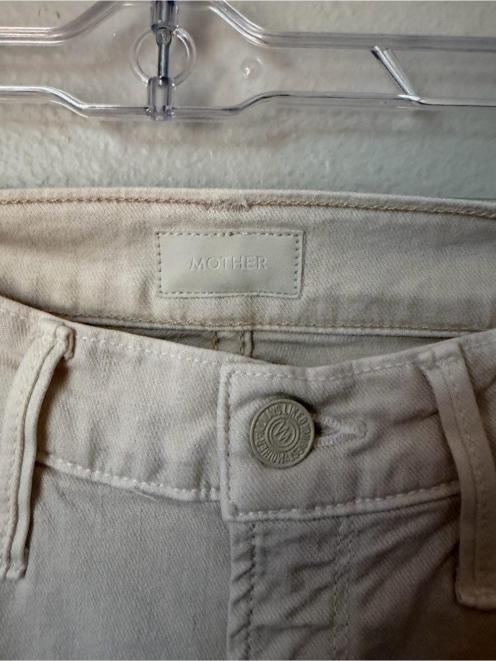 MOTHER Denim Mid Rise Dazzler Ankle Slim Straight Jeans Ivory Size 24 - Picture 4 of 7